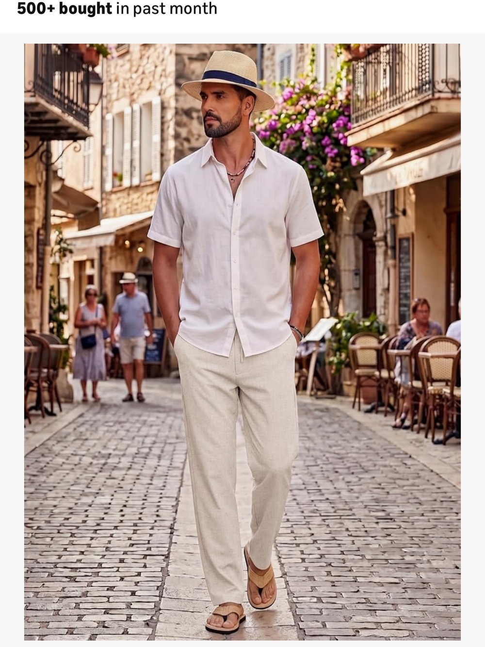 Men's Lightweight Linen-Blend Pants — Cream